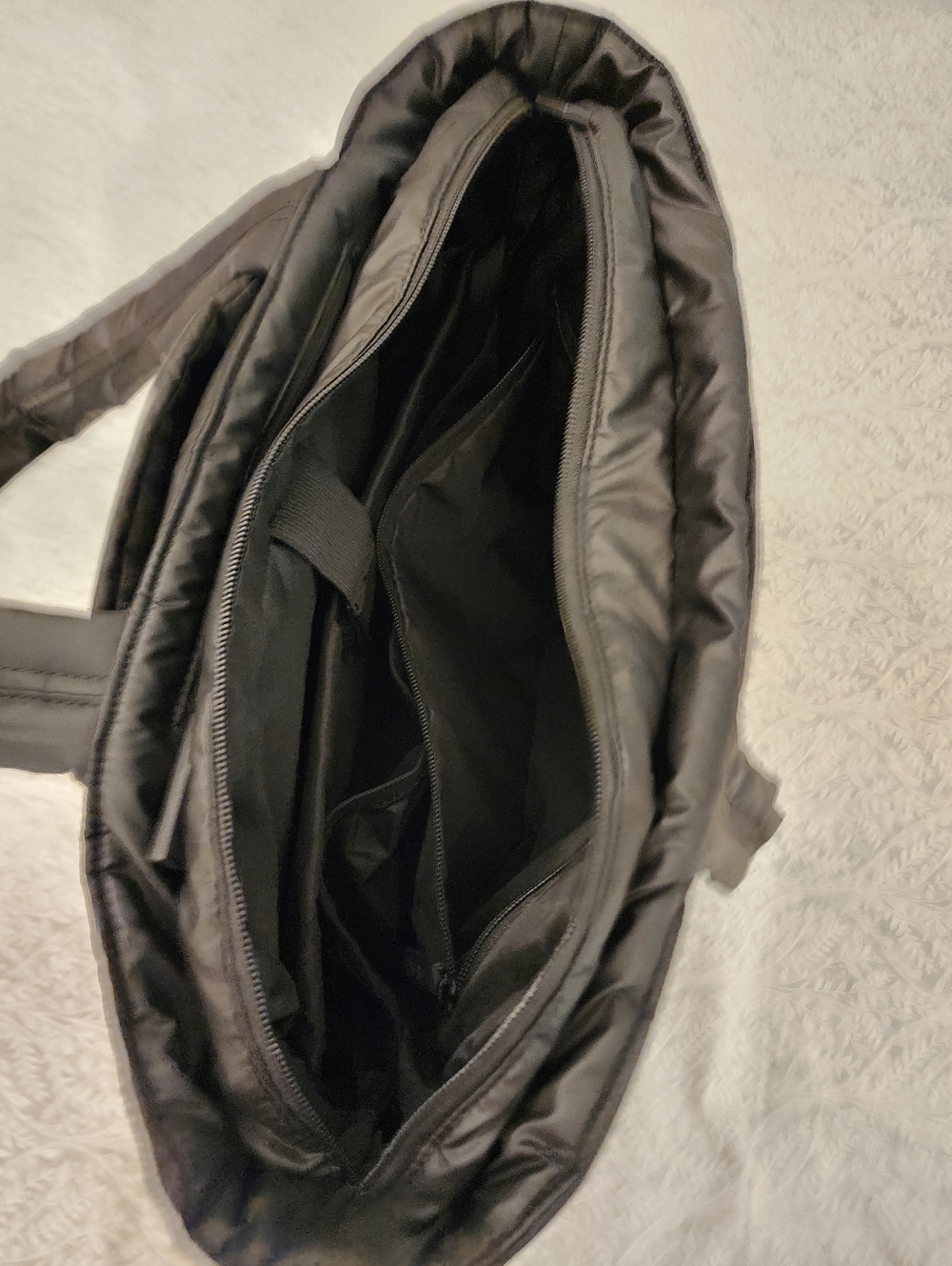 Luka Expandable Laptop Tote in Matte Black - Picture 12 of 16